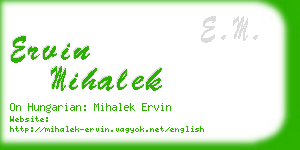 ervin mihalek business card